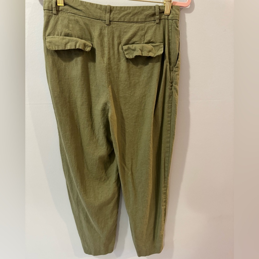 Zara Women Chinos Linen Cropped Pants S - Picture 3 of 8